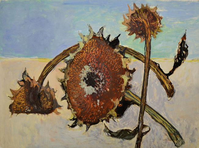 026 Sonnenblumen, 1950, Mischtechnik, 44 x 59,5 cm