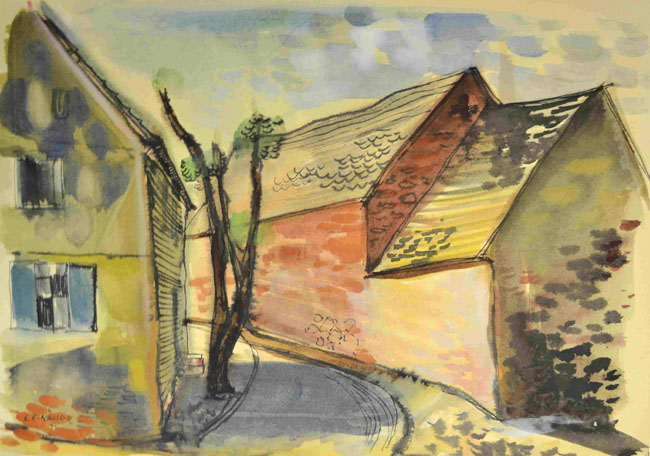 033 Dobis IV, 1948, Aquarell, 38 x 56 cm