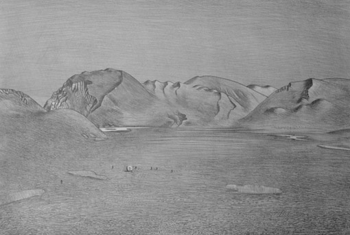 Berge am Baikal, 1966, Lithographie, 34,5 x 50,9 cm