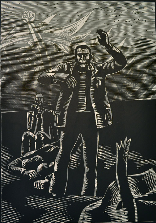 Deutscher Mai 1945, 1974, Farbholzschnitt, 39,6 x 28 cm
