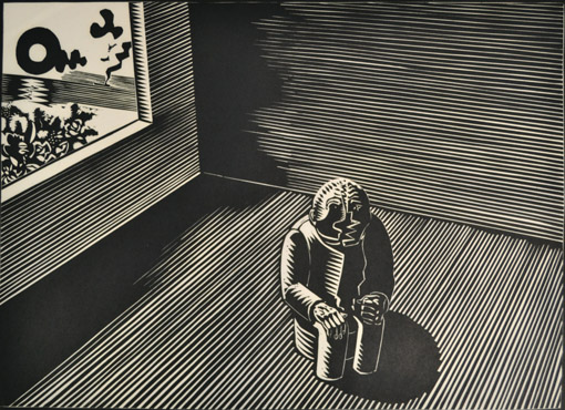 Zerrissenheit, 1977, Holzschnitt, 47,7 x 65,8 cm
