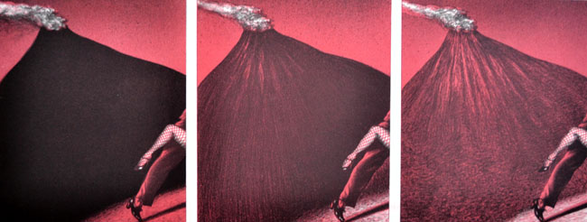 Tanz unterm  Vulkan, 1997, Farblithographie, 26 x 67,9 cm