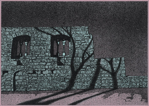 Schattenspiel, 2003, Farblithographie, 21,8 x 30,5 cm