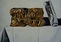 Goldpaket & Stanioltüte- Öl auf Hartfaser- 1994- 42,5 x 62 cm