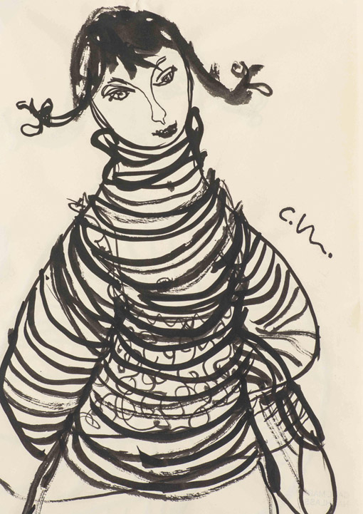 Carl Marx, Maedchen, o. J., Tusche auf Papier, 29,7 x 20,5 cm