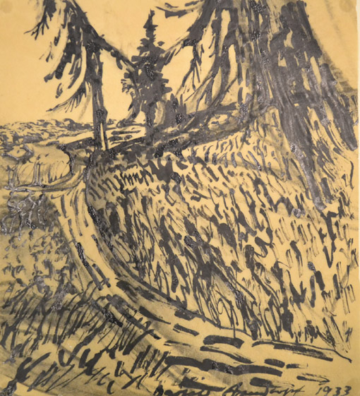 Der Grenzweg, 1933, Tusche, 24,5 x 22,5 cm