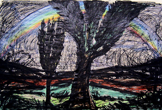 42- Regenbogen, 1960, Aquarellstift, 32 x 48 cm