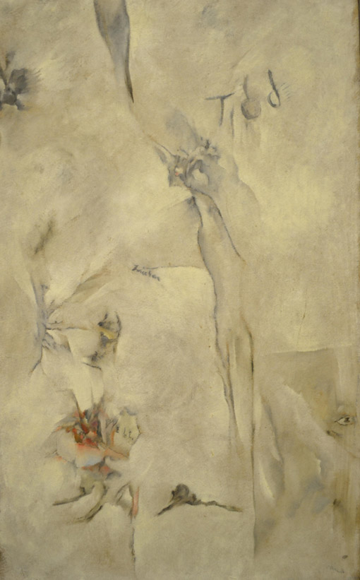 008 Zwischen den Welten des Todes,  1923, Oel auf Pappe, 72 x 40 cm