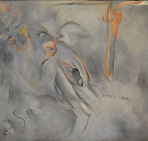 011 Vorueber zottelte das Zapfenschwein, 1922,23, Oel auf Pappe, 69 x 71 cm