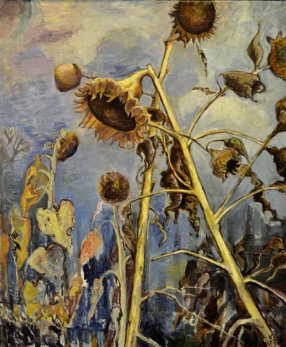 H 019 Karl Holfeld ohne Titel Sonnenblumen ohne Jahr Öl auf Leinwand 97 x 80 cm
