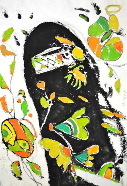 024 Burka, 2006, Gouache auf Papier