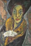 Helmut Lander Dame mit Zigarette 1949 64,7 x 44,6 cm