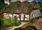 Helmut Lander o.T. ( Haus ) 1948 Öl auf Papier 42 x 59,3 cm