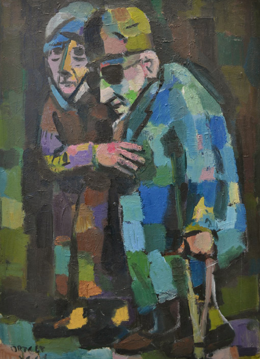 006 Der Blinde, 1961, Oel auf Pappe, 71,6 x 51,6 cm