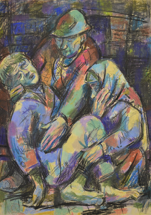 013 Heimkehr, 1959, Pastell, 74 x 43 cm