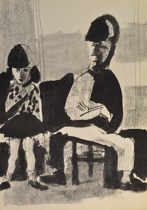 ohne Titel, um 1962, Tusche, Feder, Pinsel auf Papier, ca. 42 x 29,5 cm