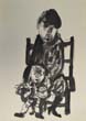 Mutter und Kind, um 1962, Tusche, Feder, Pinsel, Papier, ca. 42 x 29,5 cm