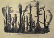 Waldlandschaft, um 1967, Tusche, 29,4 x 41,8 cm