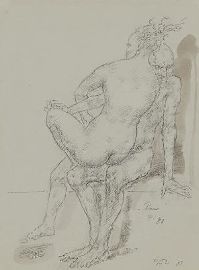 Paar- 1988- Bleistift, Aquarell- 48 x 36 cm