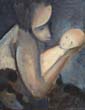 Otto Herbig, Mutter mit Neugeborenem, 1921, 52 x 41 cm