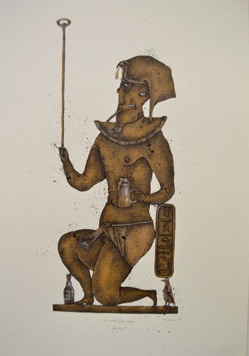 Gauseppel, zu Herbert Rosendorfer, 2009, Mischtechnik, Collage, 31,7 x 21,7 cm