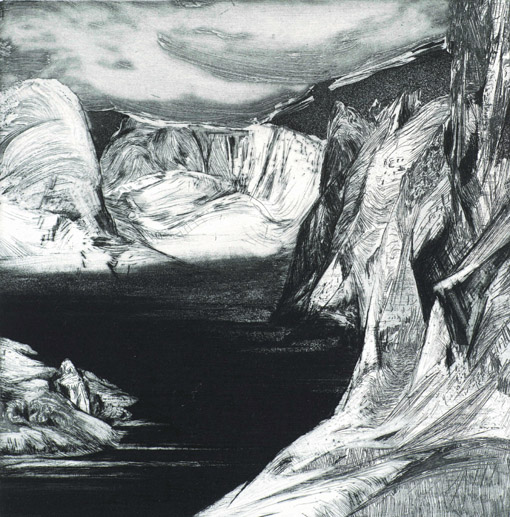 030 Gebirgsstueck III, 2009, Radierung, 27,3 x 26 cm
