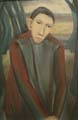 05- Junger Mann vor dunkler Landschaft, 1949, Öl auf Holz, 95,0 x 63,0 cm