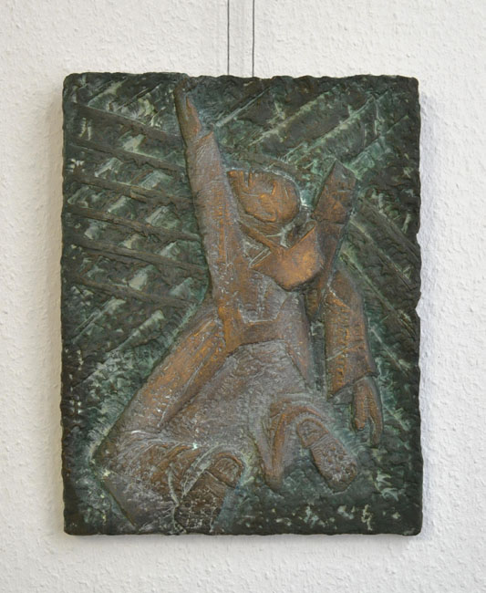 Nie wieder ! 1950 Bronze 44 x 34,5 cm