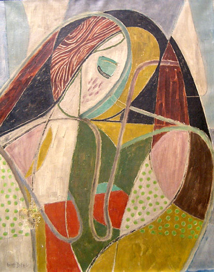 G184 - Frau mit offenem Haar, 1951, 50,5 x 64,3 cm