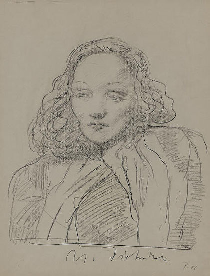 Marlene Dietrich- 1986- Bleistift- 48 x 36 cm